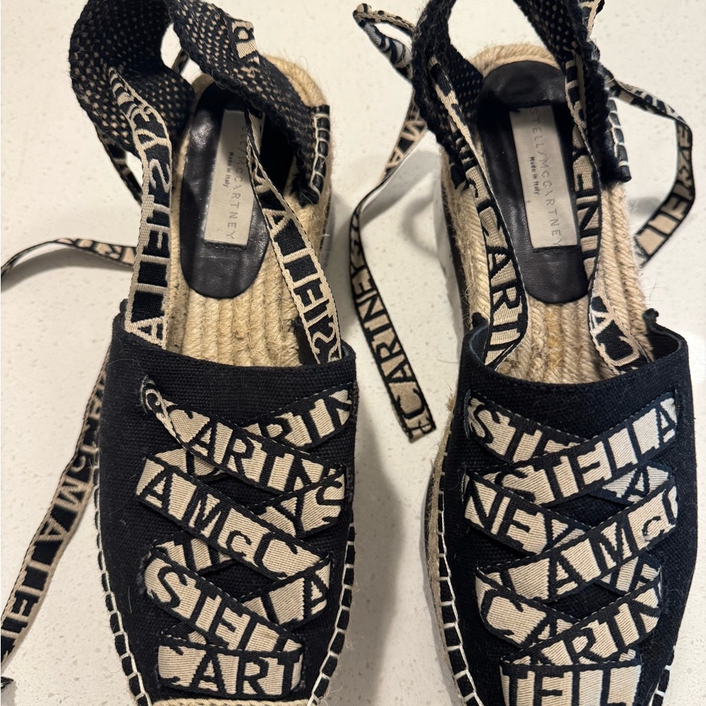 Stella McCartney Black and Tan Espadrilles